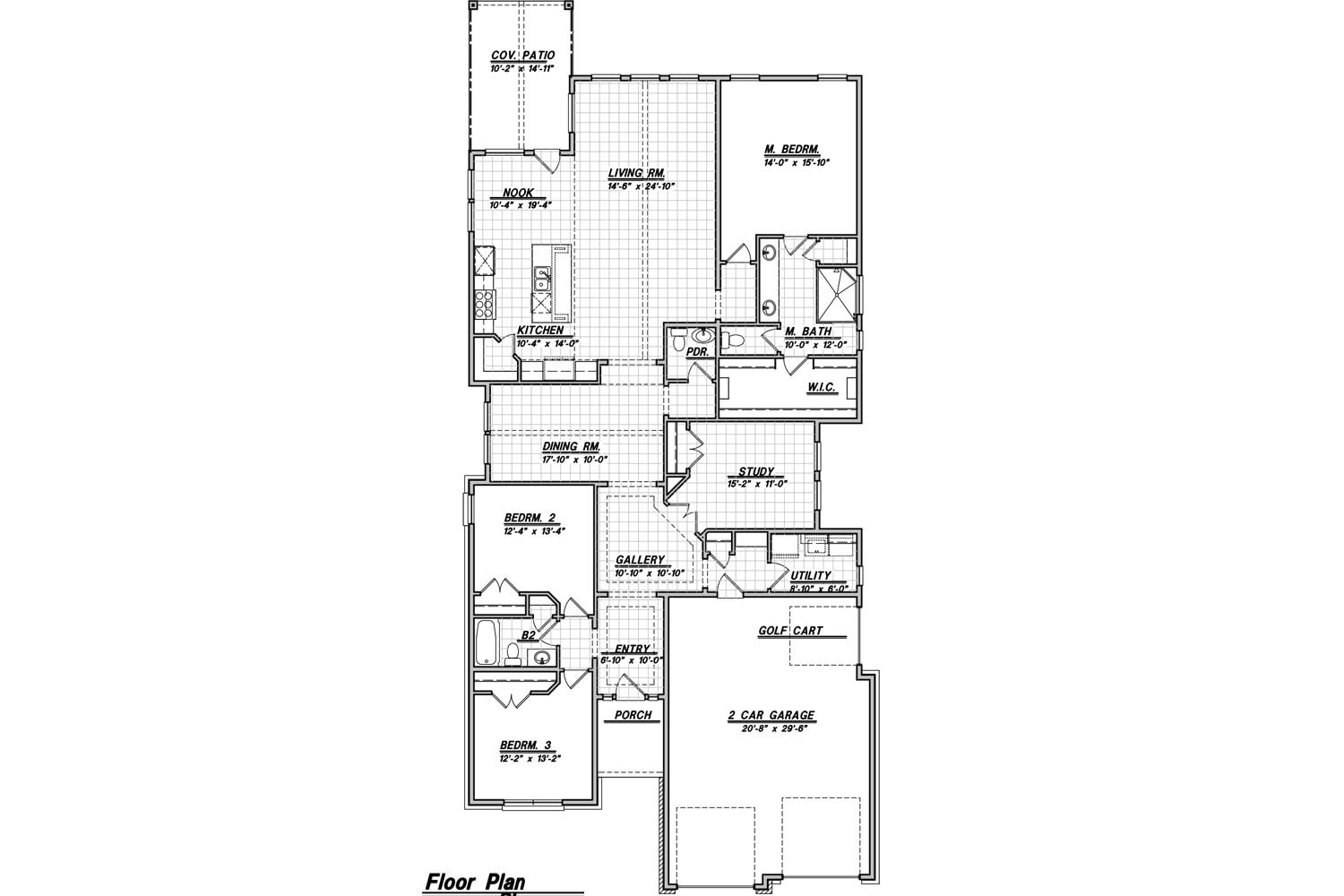 Residential home floor plan, single story layout.