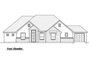 Blueprint of traditional house front elevation