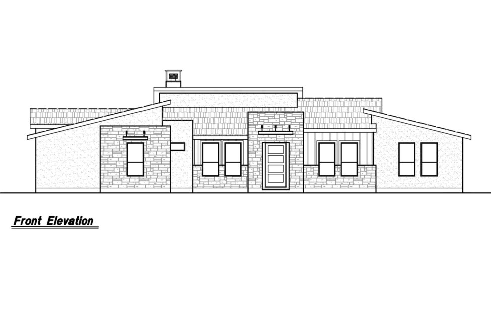 Architectural drawing of home's front elevation