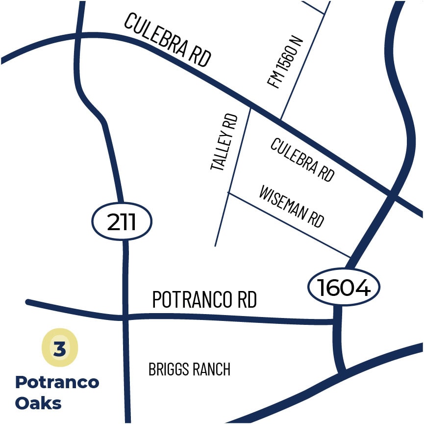 Map-PotrancoOaks Map of Potranco Oaks residential area.