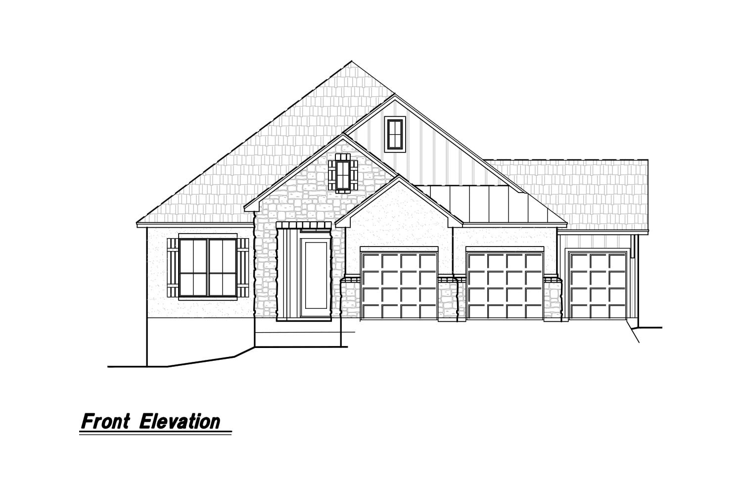 House front elevation architectural drawing.